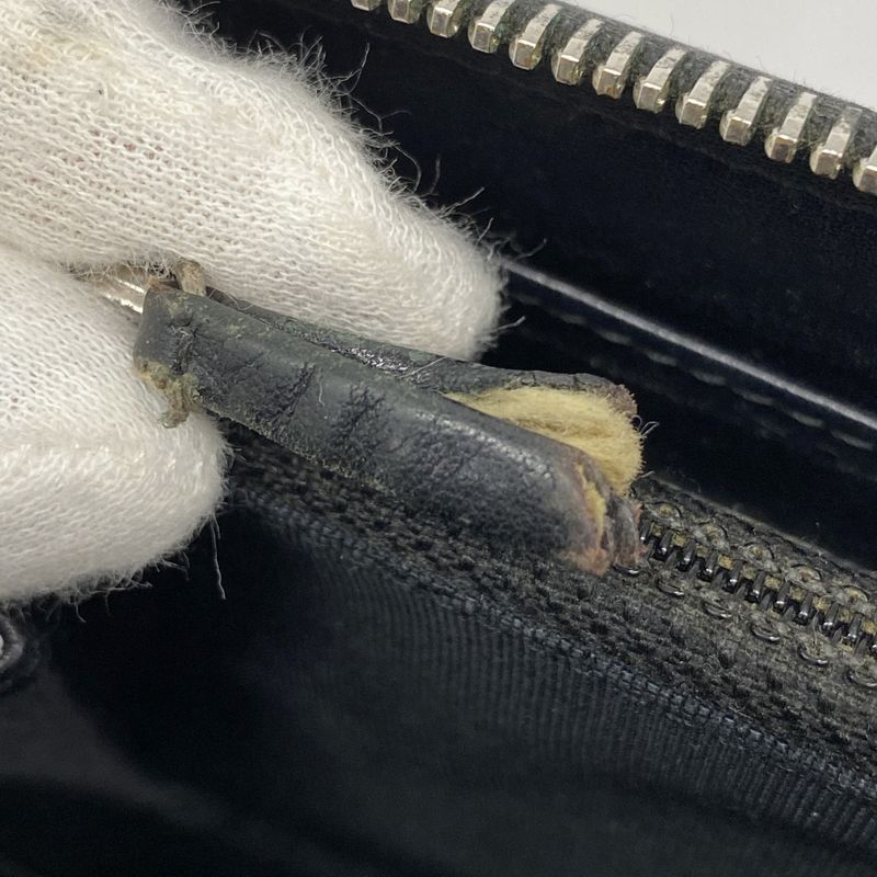 Chanel Long Wallet Matelasse Patent Leather Black Silver Hardware Women's