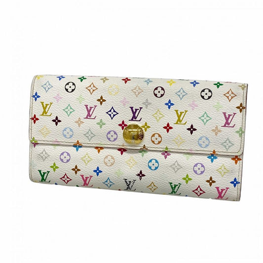 Louis Vuitton Long Wallet Monogram Multicolor Portefeuille Sarah M93532 Beige