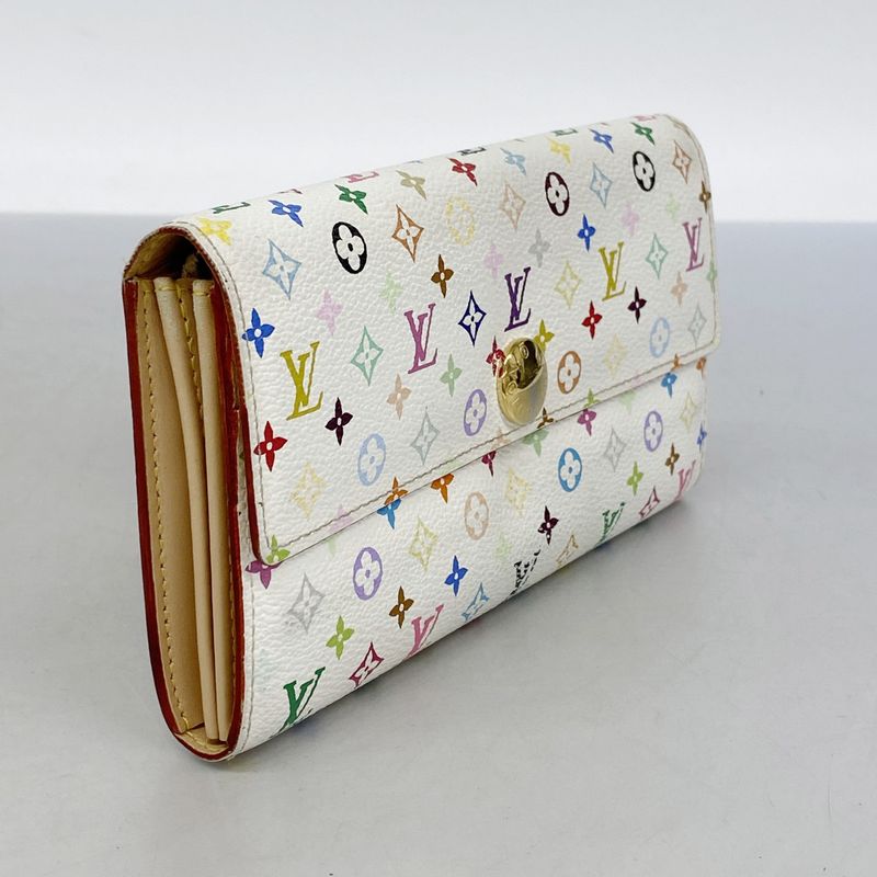 Louis Vuitton Long Wallet Monogram Multicolor Portefeuille Sarah M93532 Beige