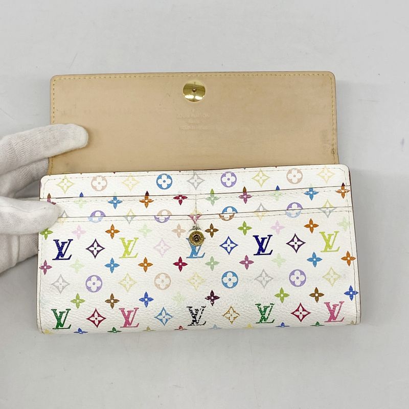 Louis Vuitton Long Wallet Monogram Multicolor Portefeuille Sarah M93532 Beige