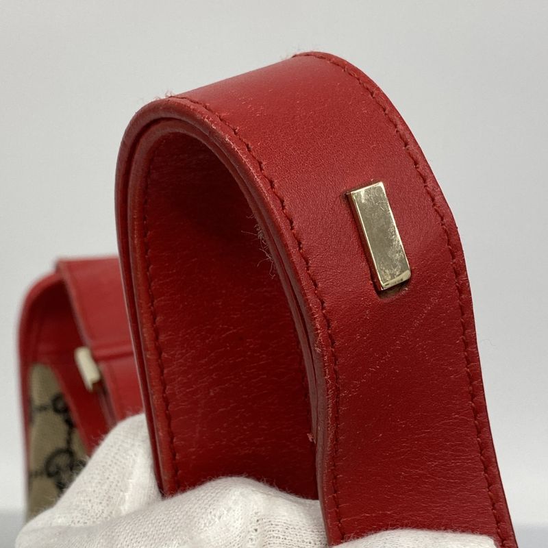 Gucci Shoulder Bag GG Canvas 001 4205 Canvas Black Red Gold Hardware Ladies
