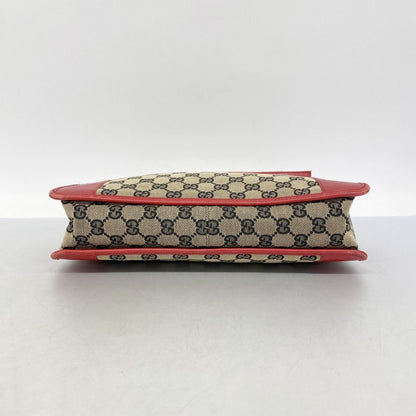 Gucci Shoulder Bag GG Canvas 001 4205 Canvas Black Red Gold Hardware Ladies