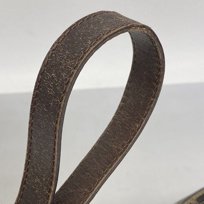 Fendi Handbag Zucca Nylon Canvas Brown Silver Hardware Women