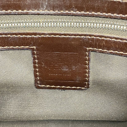 Fendi Handbag Zucca Nylon Canvas Brown Silver Hardware Women