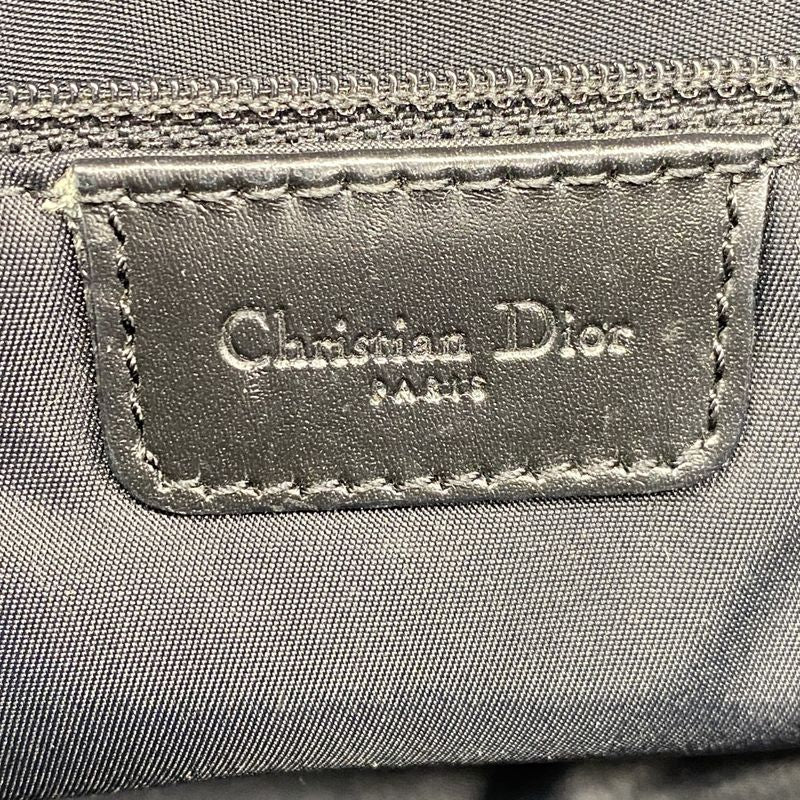 Christian Dior Shoulder Bag Trotter Canvas Black Silver Hardware Women's