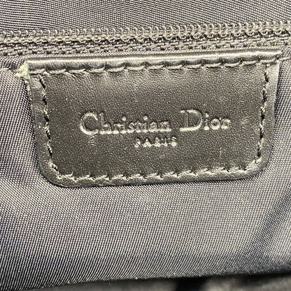 Christian Dior Shoulder Bag Trotter Canvas Black Silver Hardware Women's