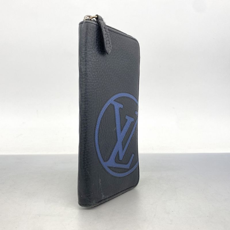 Louis Vuitton Long Wallet Taurillon Zippy Wallet Vertical M67767 Black Men's