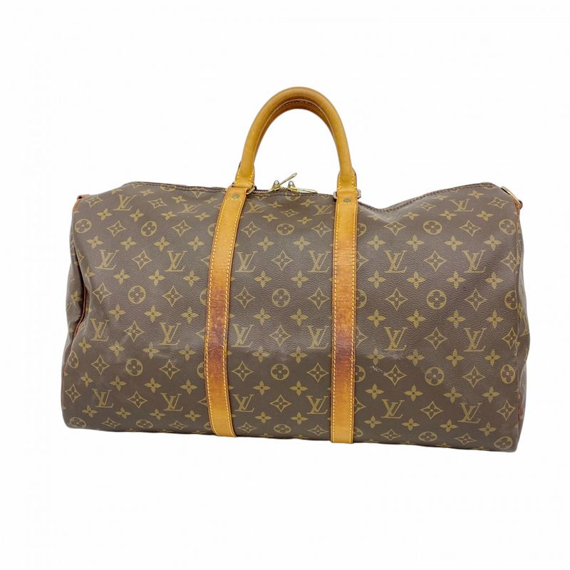 Louis Vuitton Boston Bag Monogram Keepall Bandoliere 50 M41416 Brown Men Women