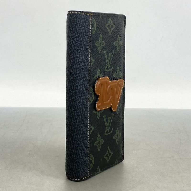 Louis Vuitton Long Wallet Monogram Record Portefeuille Brother NM M81807 Black