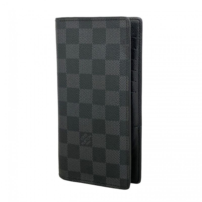 Louis Vuitton Long Wallet Damier Graphite Portefeuille Plaza N62665 Gray Black
