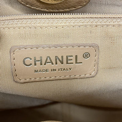 Chanel Tote Bag Matelasse Caviar Skin Beige Gold Hardware Women's