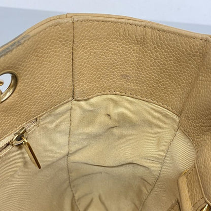 Chanel Tote Bag Matelasse Caviar Skin Beige Gold Hardware Women's