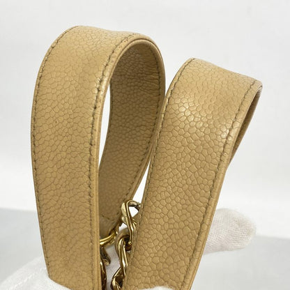 Chanel Tote Bag Matelasse Caviar Skin Beige Gold Hardware Women's