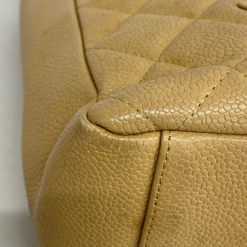 Chanel Tote Bag Matelasse Caviar Skin Beige Gold Hardware Women's