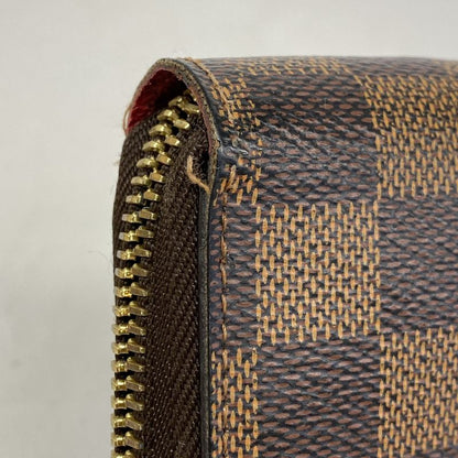 Louis Vuitton Long Wallet Damier Karacom Pattern Zippy Wallet N60145 Red Ebene