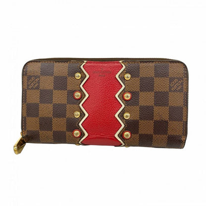 Louis Vuitton Long Wallet Damier Karacom Pattern Zippy Wallet N60145 Red Ebene