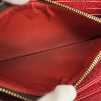 Louis Vuitton Long Wallet Damier Karacom Pattern Zippy Wallet N60145 Red Ebene