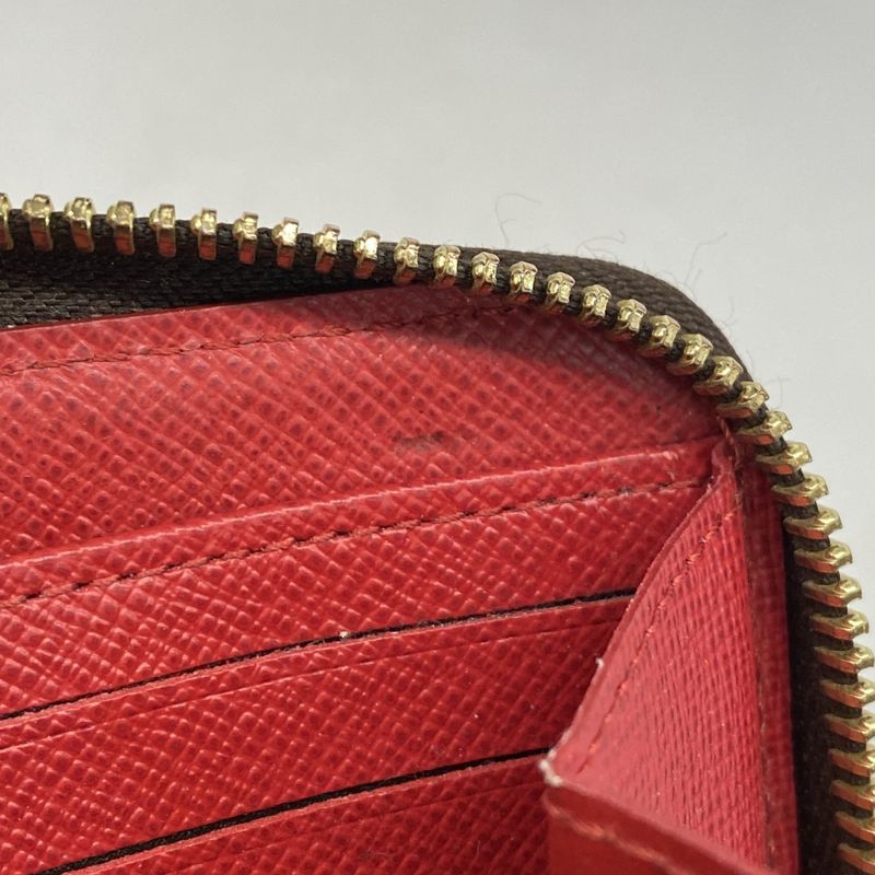Louis Vuitton Long Wallet Damier Karacom Pattern Zippy Wallet N60145 Red Ebene