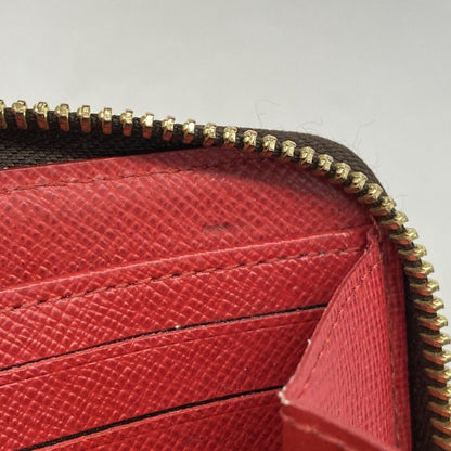 Louis Vuitton Long Wallet Damier Karacom Pattern Zippy Wallet N60145 Red Ebene