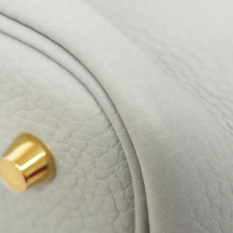 Hermes Handbag Picotin Lock MM Taurillon Clemence Blue Run Gold Hardware K