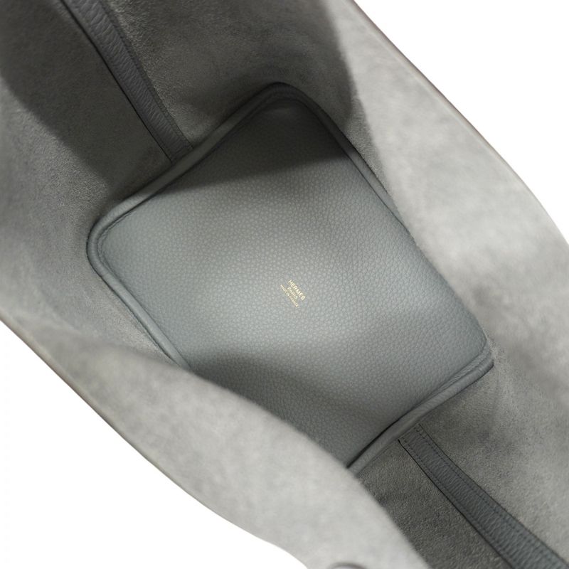 Hermes Handbag Picotin Lock MM Taurillon Clemence Blue Run Gold Hardware K