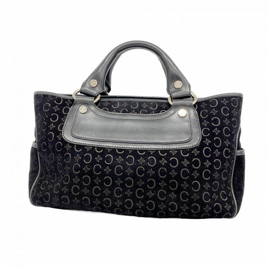 Celine Handbag C Macadam Boogie Bag Suede Black Silver Hardware Women's
