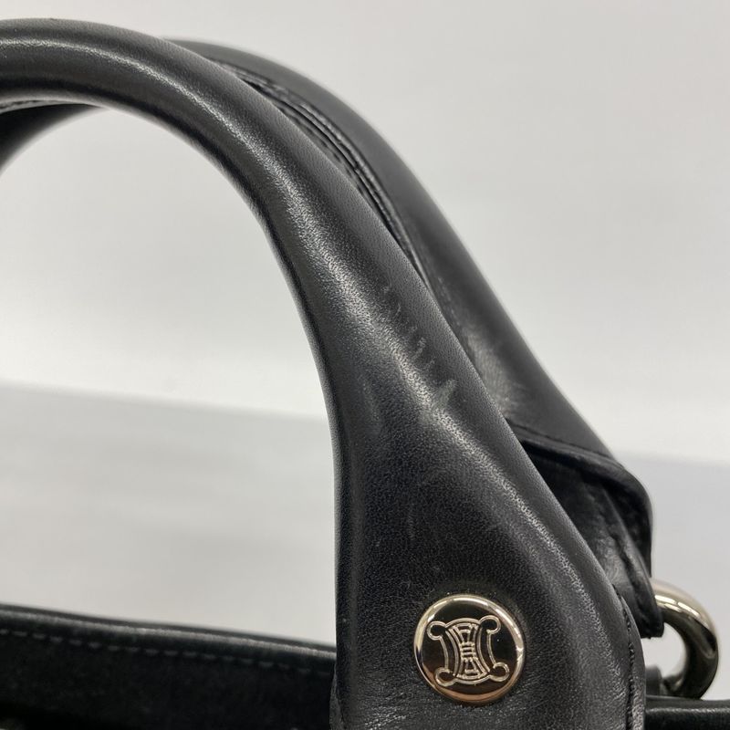 Celine Handbag C Macadam Boogie Bag Suede Black Silver Hardware Women's