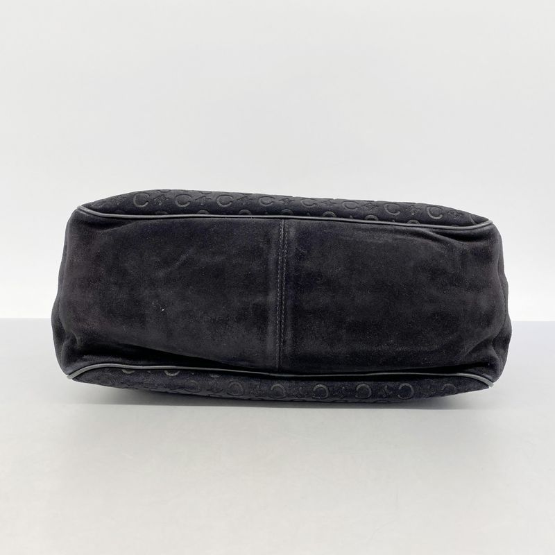 Celine Handbag C Macadam Boogie Bag Suede Black Silver Hardware Women's