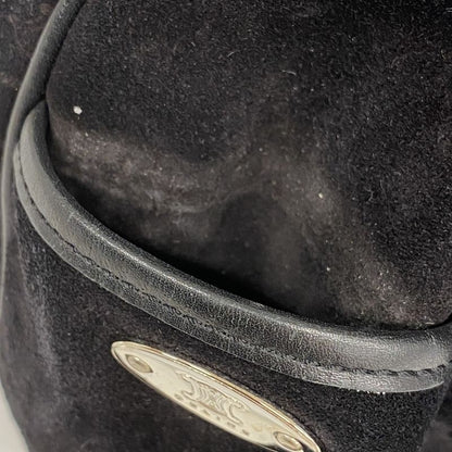 Celine Handbag C Macadam Boogie Bag Suede Black Silver Hardware Women's