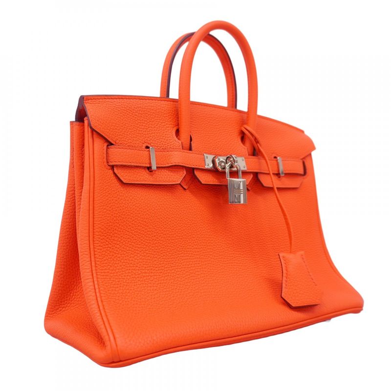 Hermes Handbag Birkin 25 Togo Capucines Silver Hardware A Engraved Ladies