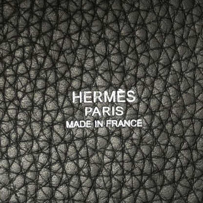 Hermes Handbag Picotin PM Taurillon Clemence Black Silver Hardware □J Engraved