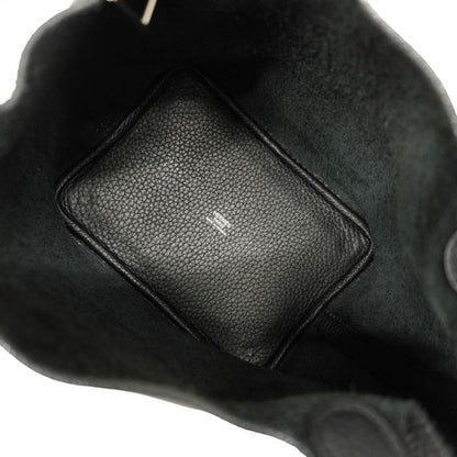 Hermes Handbag Picotin PM Taurillon Clemence Black Silver Hardware □J Engraved
