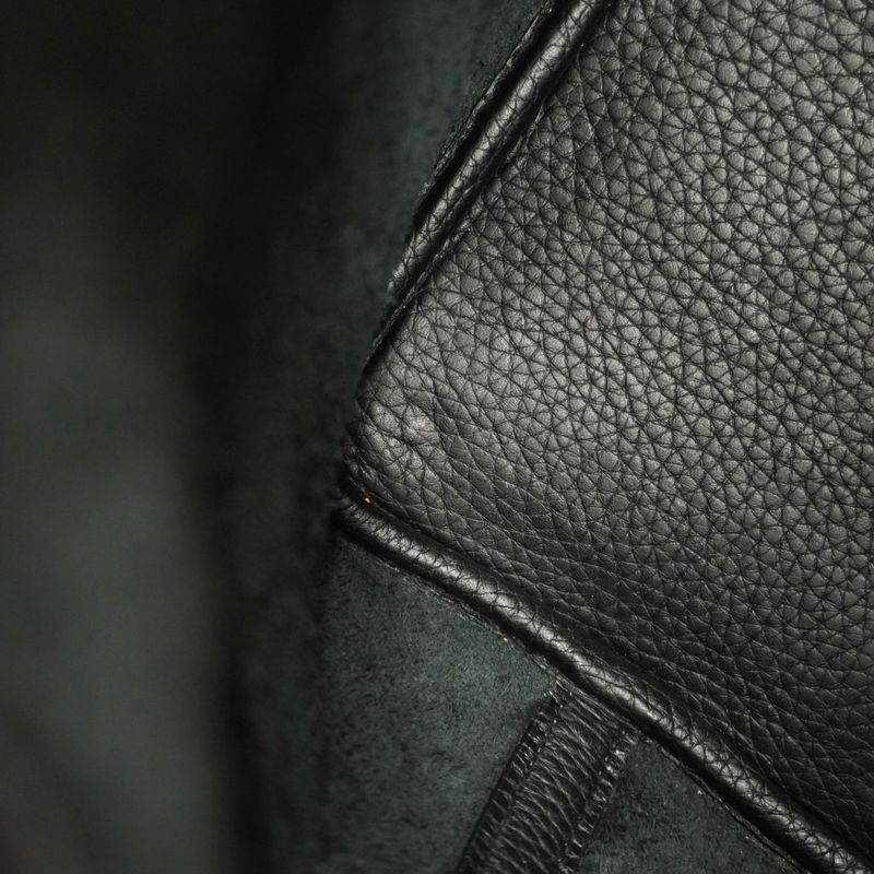 Hermes Handbag Picotin PM Taurillon Clemence Black Silver Hardware □J Engraved