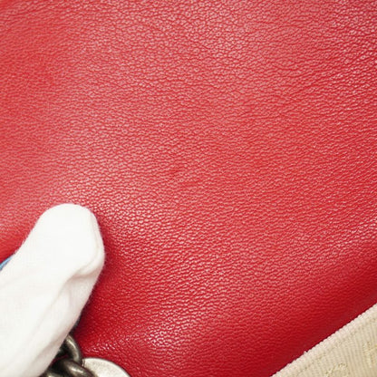 Chanel Shoulder Bag Mini Matelasse Leather Red Silver Hardware Women's