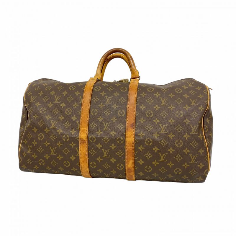 Louis Vuitton Boston Bag Monogram Keepall 55 M41424 Brown Men Women Unisex