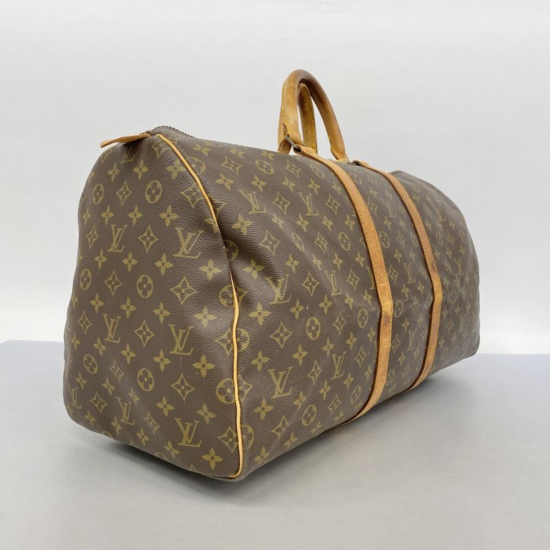 Louis Vuitton Boston Bag Monogram Keepall 55 M41424 Brown Men Women Unisex