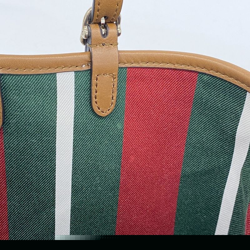 Gucci Handbag GG Supreme 815214 PVC Beige Brown Chien Pan Gold Hardware 2way