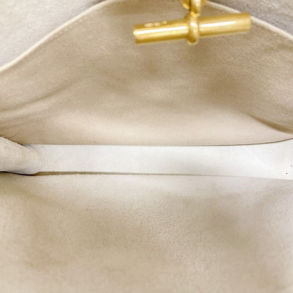 Hermes Shoulder Bag Vespa PM Evercolor White Gold Hardware 〇X Engraved Ladies