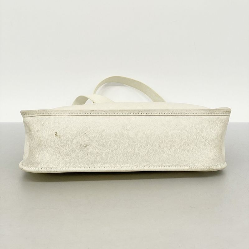 Hermes Shoulder Bag Vespa PM Evercolor White Gold Hardware 〇X Engraved Ladies