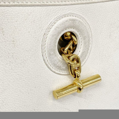 Hermes Shoulder Bag Vespa PM Evercolor White Gold Hardware 〇X Engraved Ladies