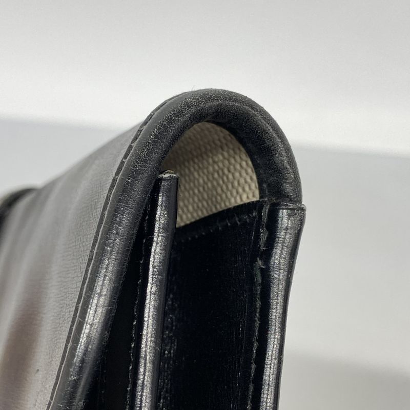 Hermes Clutch Bag Jiju PM Box Calf Black 〇X Engraved Men's