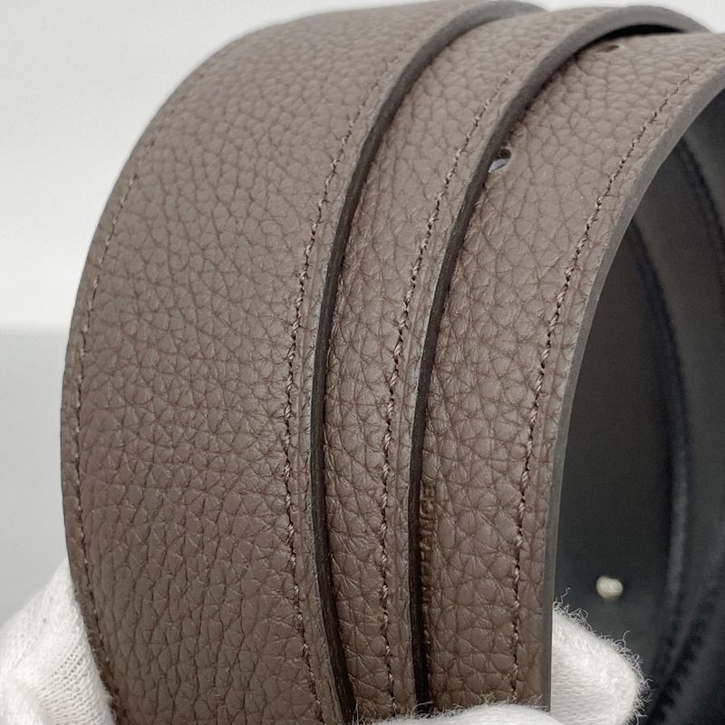 Hermes Belt Constance Belt Box Calf Taurillon Clemence Black Havana Silver