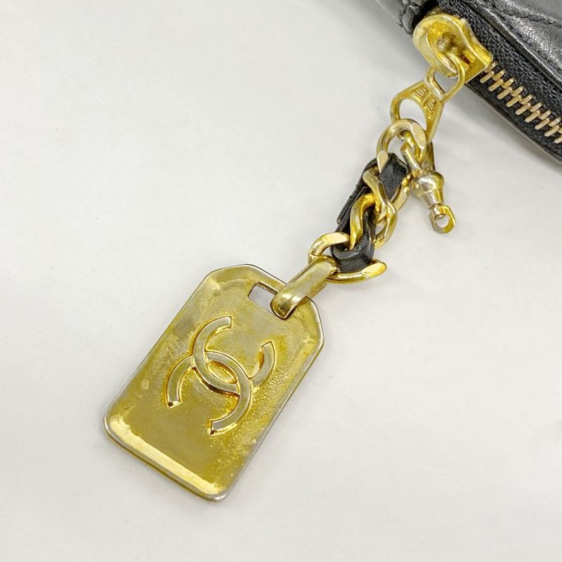 Chanel Shoulder Bag Matelasse Lambskin Black Gold Hardware Women