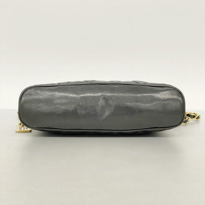 Chanel Shoulder Bag Matelasse Lambskin Black Gold Hardware Women