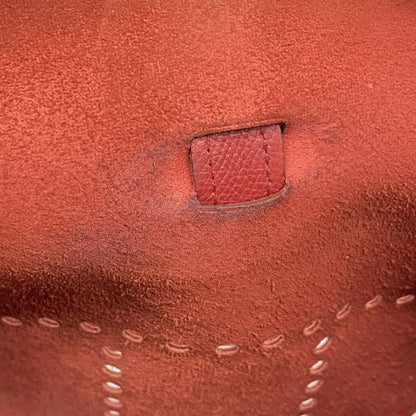 Hermes Shoulder Bag Evelyn 1PM Courchevel Rouge Cazac Gold Hardware □A Stamped