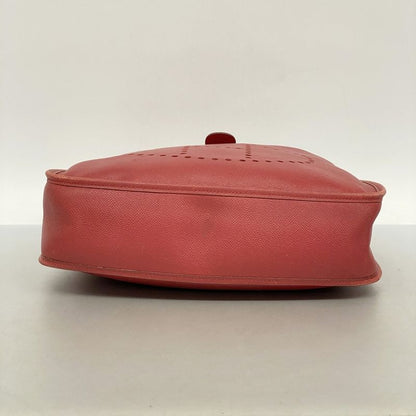 Hermes Shoulder Bag Evelyn 1PM Courchevel Rouge Cazac Gold Hardware □A Stamped