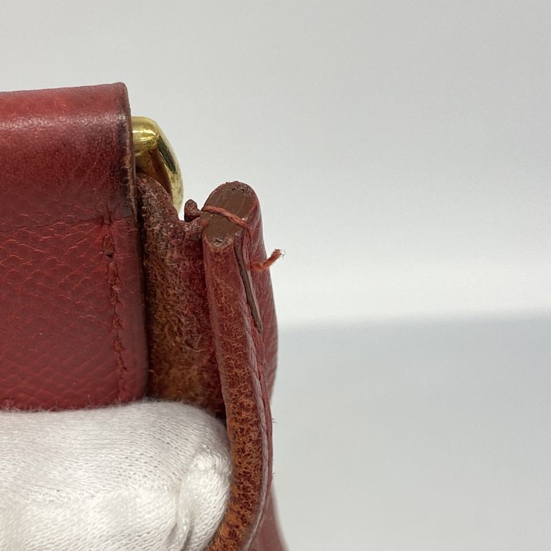 Hermes Shoulder Bag Evelyn 1PM Courchevel Rouge Cazac Gold Hardware □A Stamped