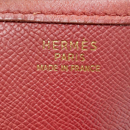 Hermes Shoulder Bag Evelyn 1PM Courchevel Rouge Cazac Gold Hardware □A Stamped