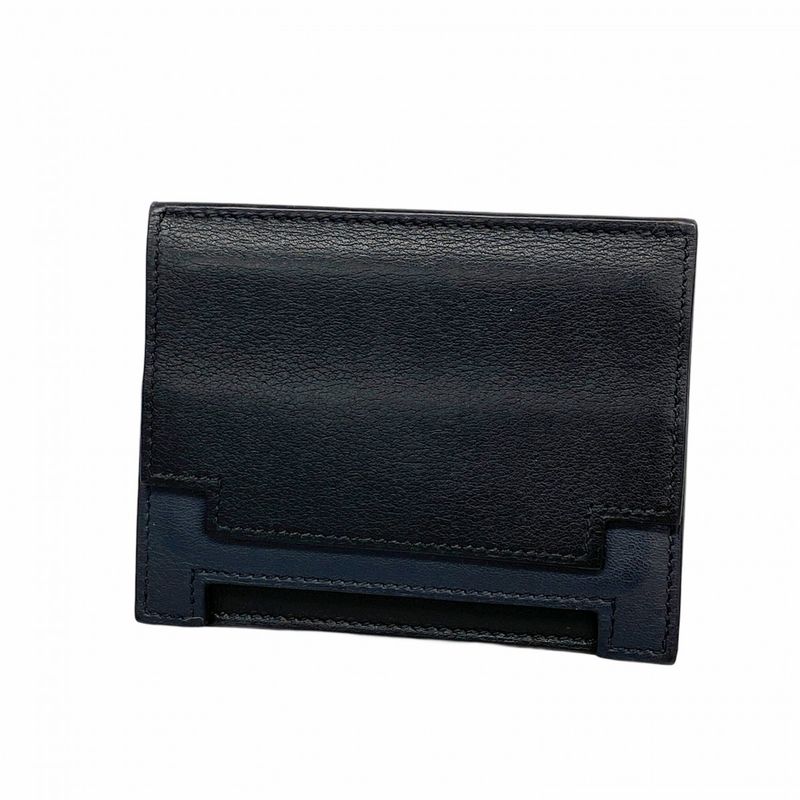 Hermes Card Case Multipuri Swift Black A Engraved Men Women Unisex