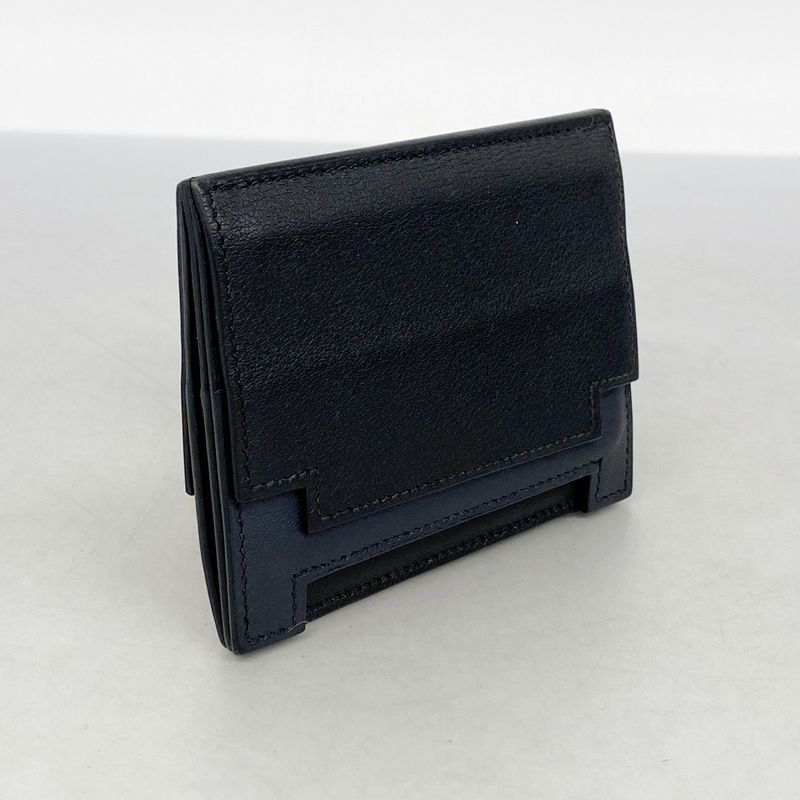 Hermes Card Case Multipuri Swift Black A Engraved Men Women Unisex